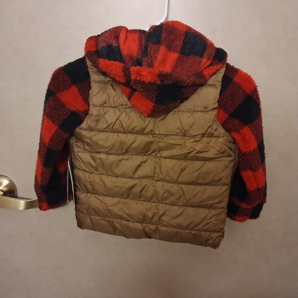Perry Ellis Red and Brown Kids Puffer Jacket - Picture 7 of 7